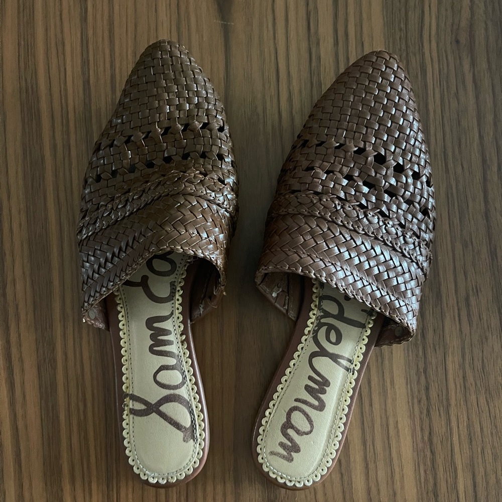 Brown Woven Mules by Sam Edelman